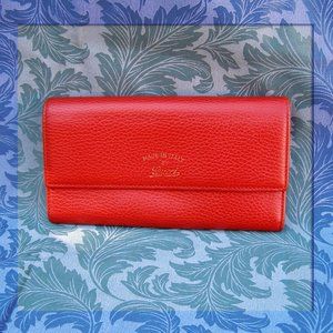 EUC Gucci Long Red Leather Wallet